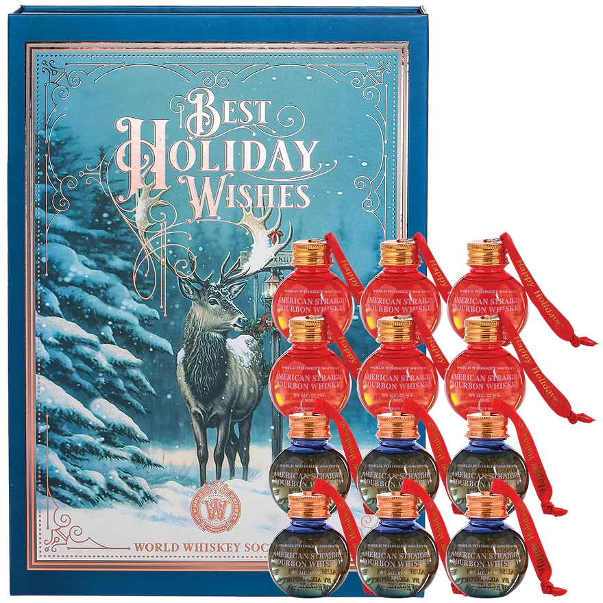 World Whiskey Society Holiday Ornaments Collection Gift Set 50ml X 12PK American Whiskey World Whiskey Society 