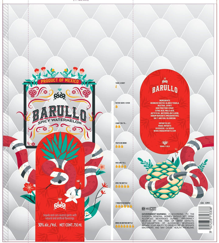 Barullo Spicy Watermelon Sandía Liqueur 750ml Barullo 