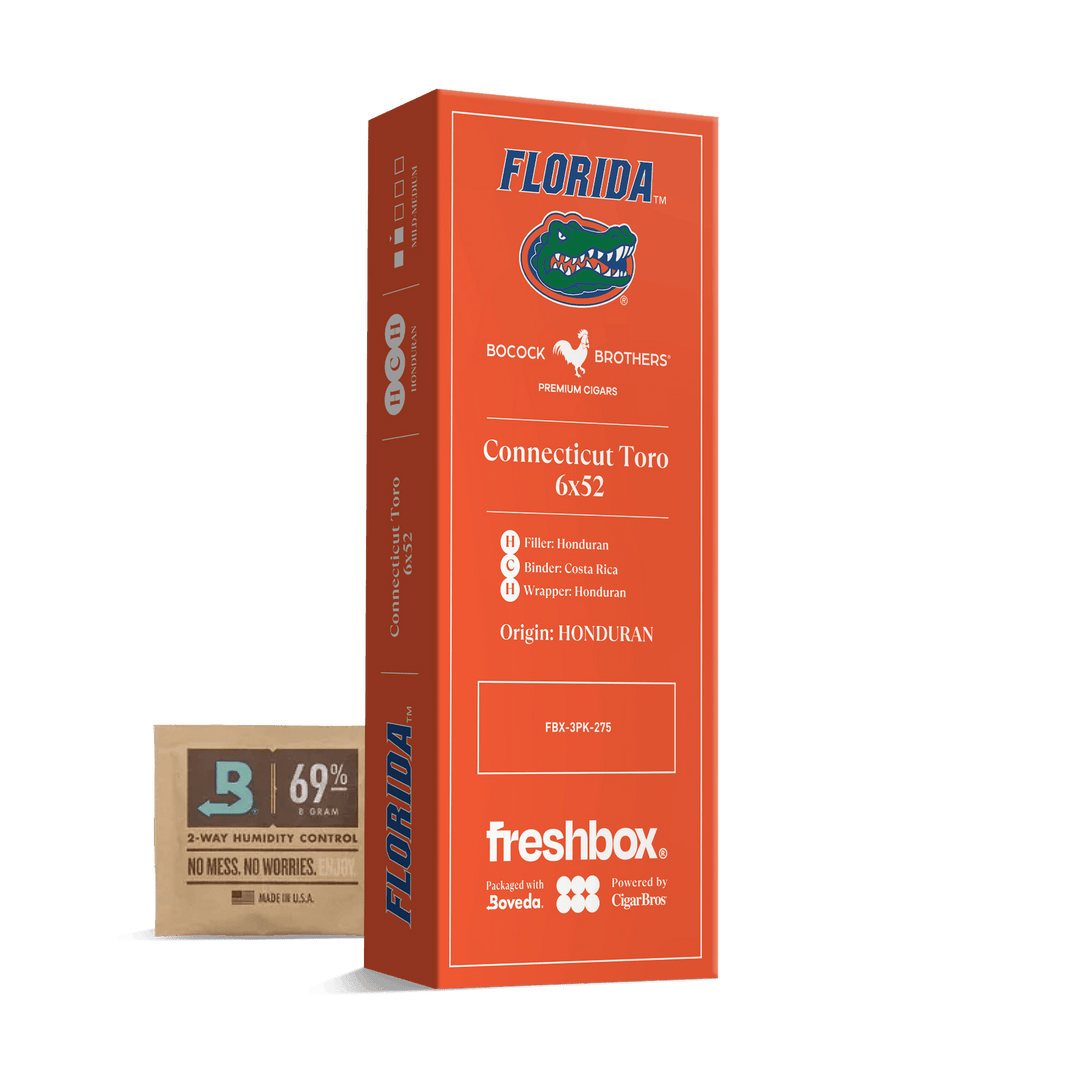 Boccock Brothers Florida Connecticut 6x52 FreshBox | Cigar 3-Pack FreshBox Boccock Brothers 
