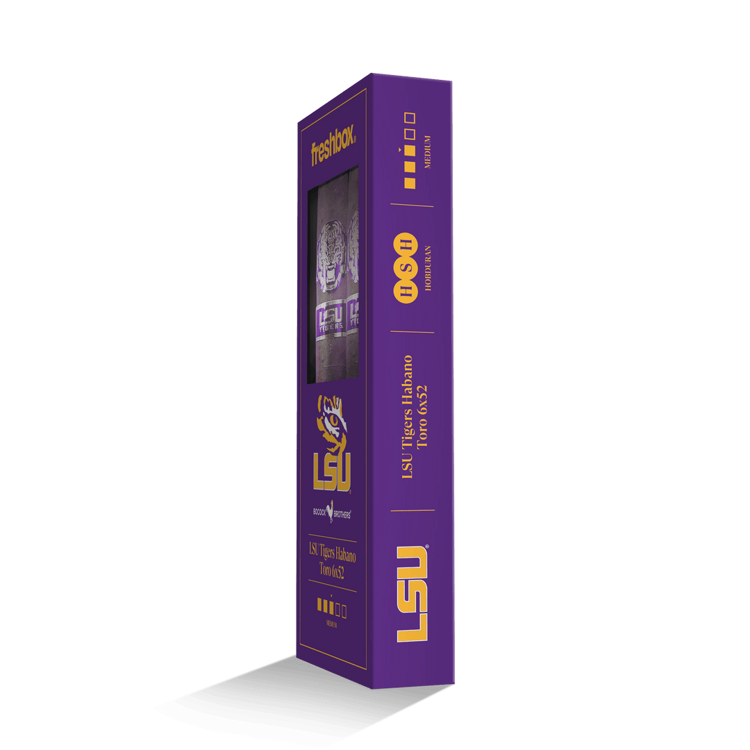 Boccock Brothers LSU Tigers Habano Toro 6x52 FreshBox | Cigar 3-Pack FreshBox Boccock Brothers 