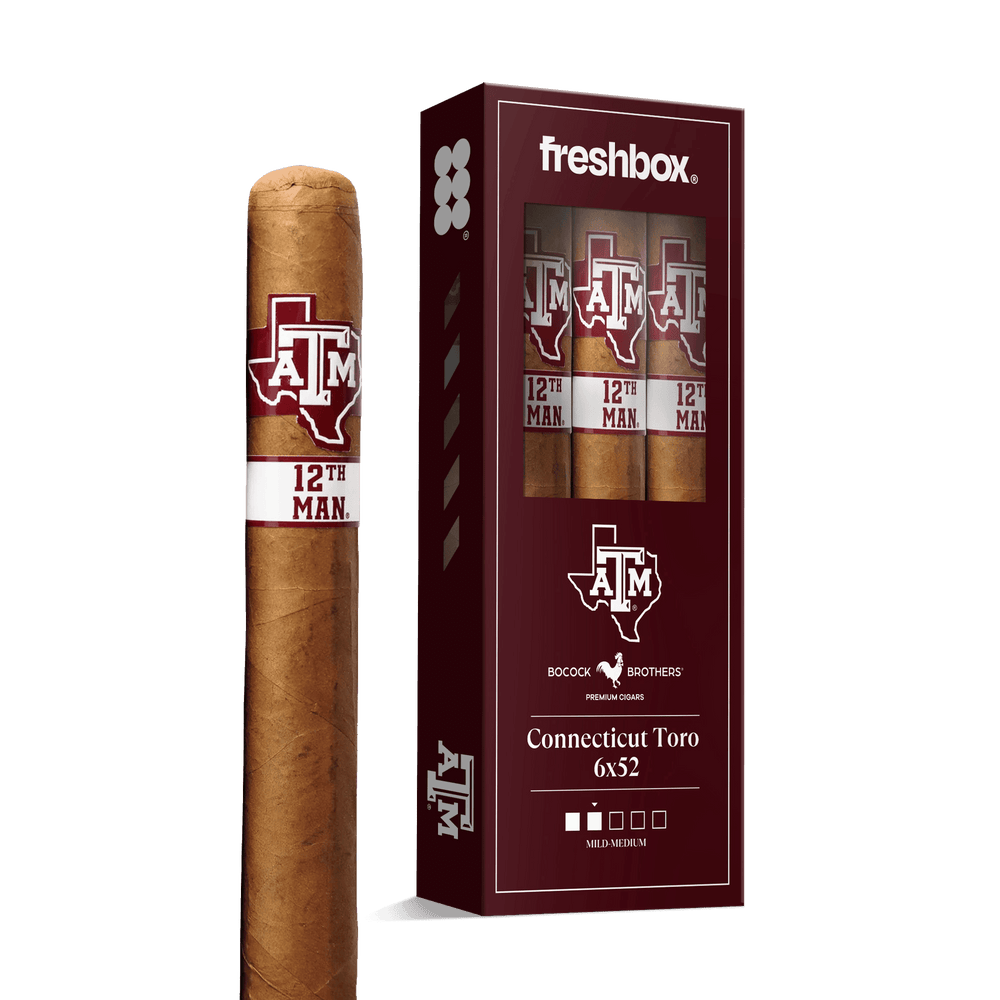 Boccock Brothers Texas A&M Connecticut 6x52 FreshBox | Cigar 3-Pack FreshBox Boccock Brothers 