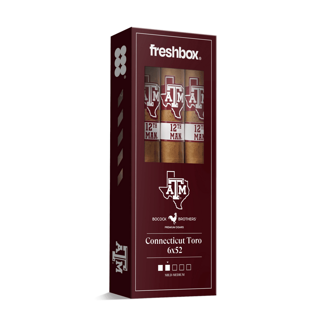 Boccock Brothers Texas A&M Connecticut 6x52 FreshBox | Cigar 3-Pack FreshBox Boccock Brothers 
