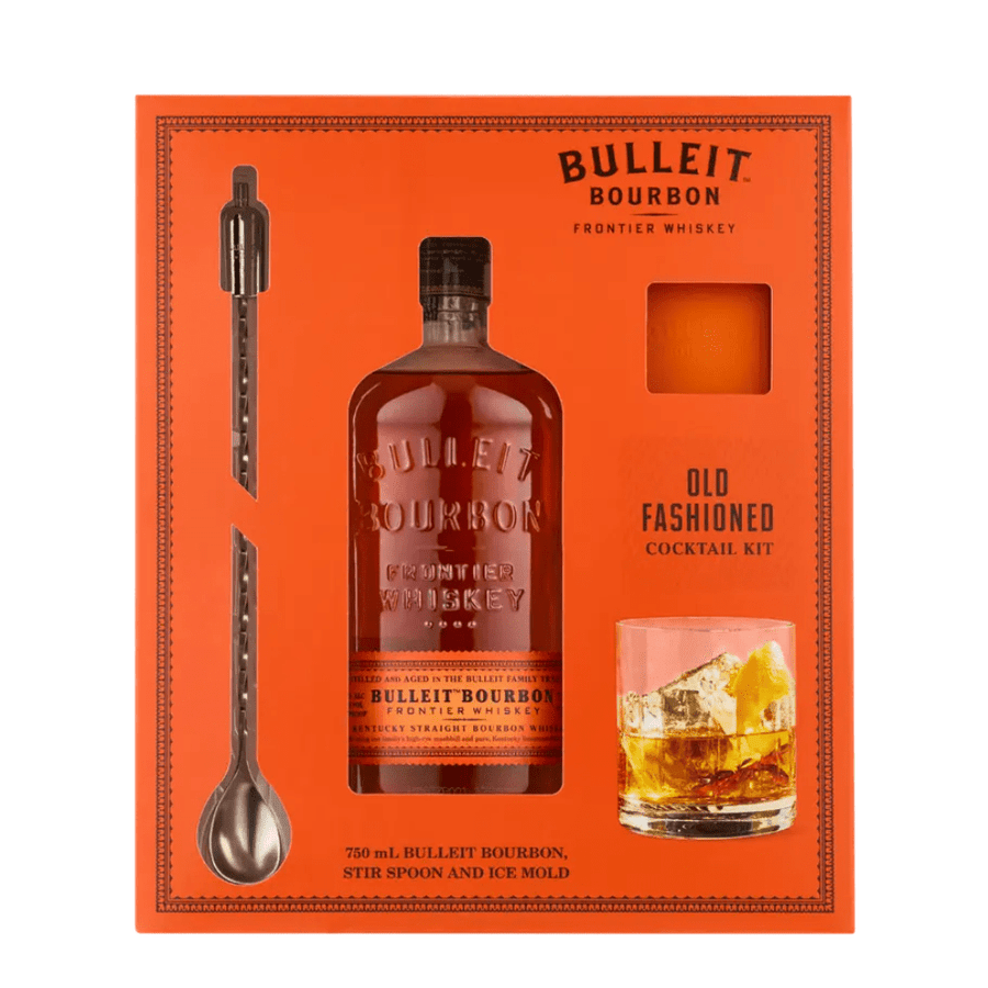 Bulleit Bourbon Whiskey Old Fashioned Gift Set with Ice Mold & Cocktail Spoon Gift Sets Bulleit 