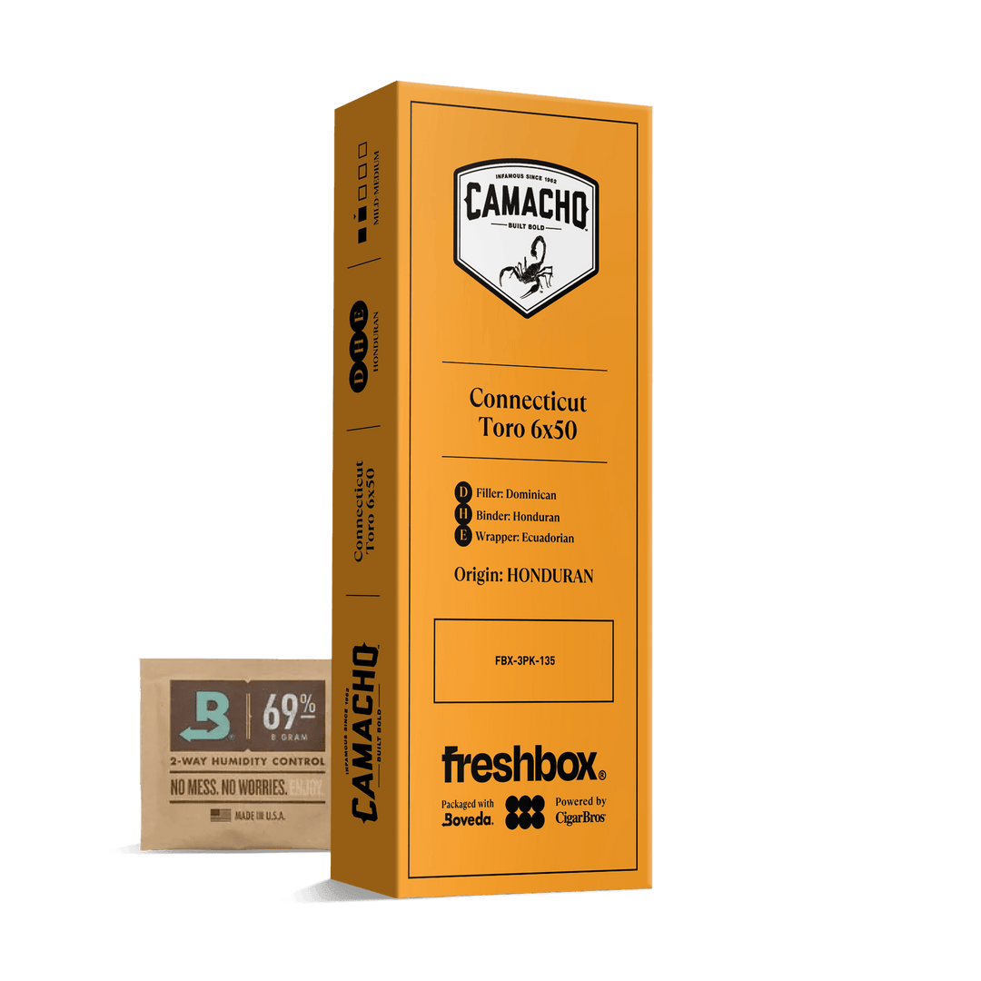 Camacho Connecticut Toro 6x50 FreshBox | Cigar 3-Pack FreshBox Camacho 