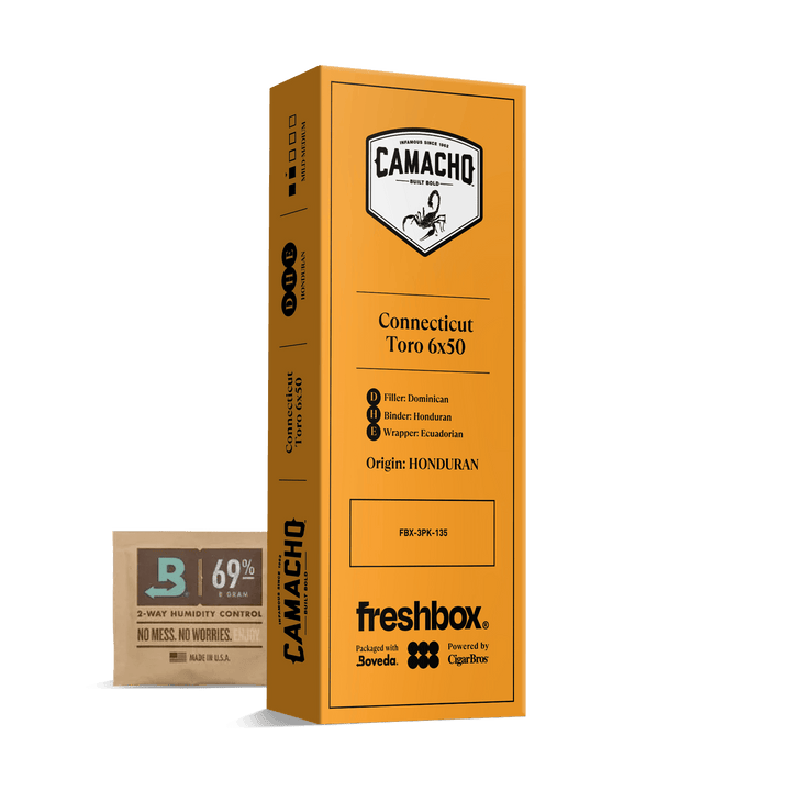 Camacho Connecticut Toro 6x50 FreshBox | Cigar 3-Pack FreshBox Camacho 