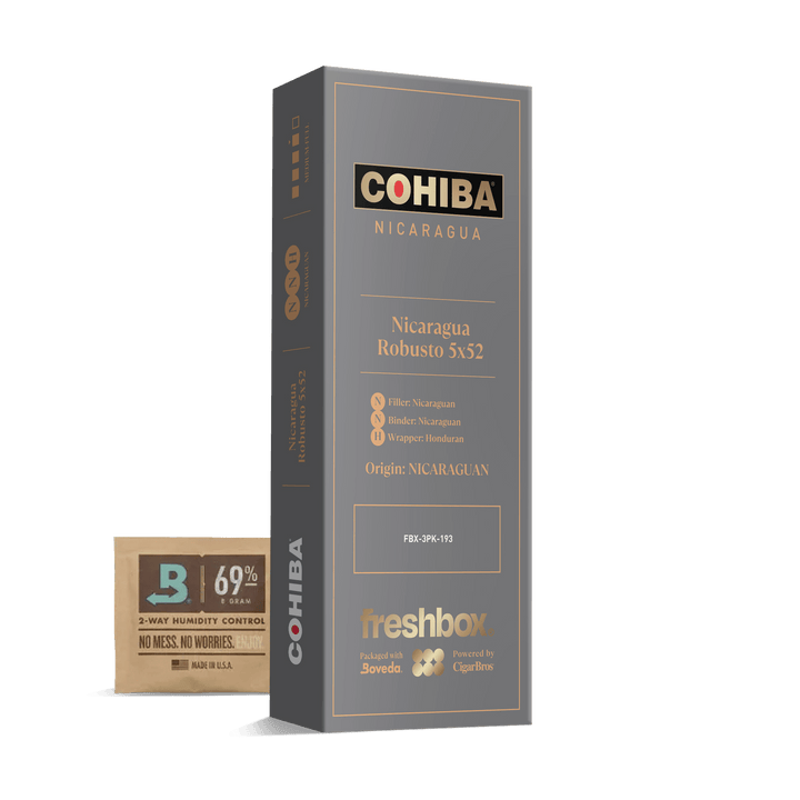 Cohiba Nicaruaga Robusto 5x52 FreshBox | Cigar 3-Pack FreshBox Cohiba 
