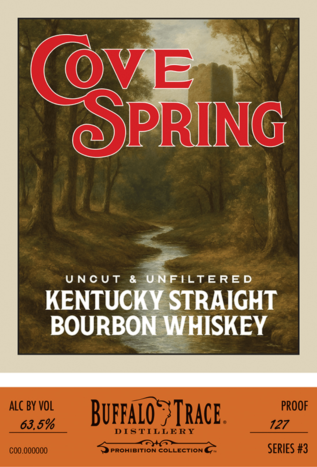 Cove Spring Kentucky Straight Bourbon Whiskey Prohibition Collection Series #3 Bourbon Buffalo Trace 