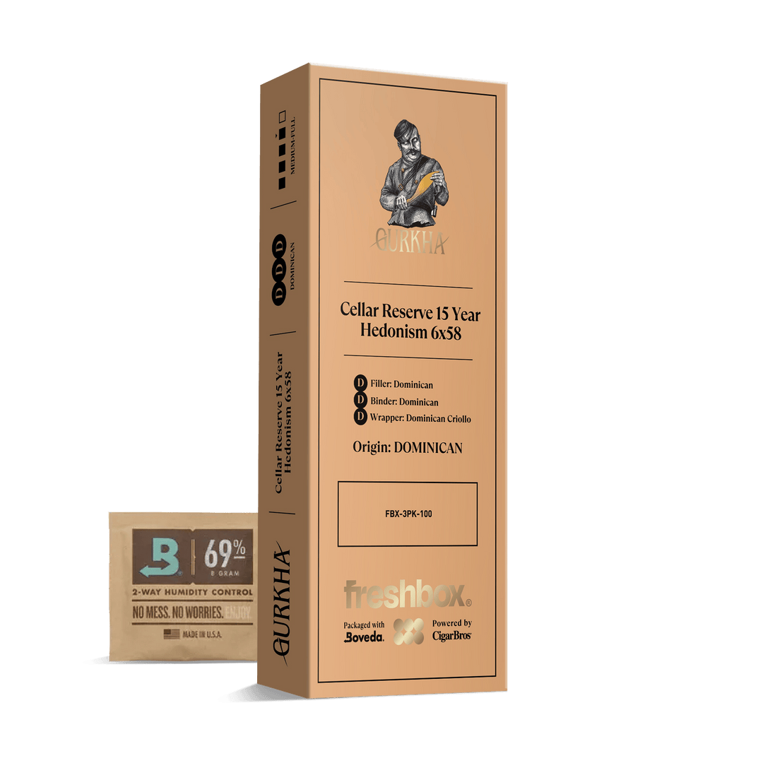 Gurkha Cellar Reserve 15 Year Hedonism 6x58 FreshBox | Cigar 3-Pack FreshBox Gurkha 