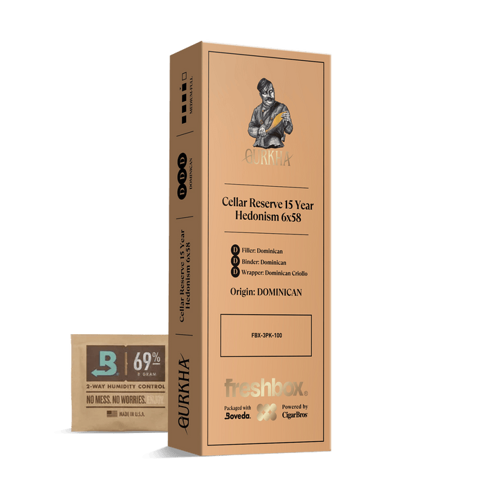 Gurkha Cellar Reserve 15 Year Hedonism 6x58 FreshBox | Cigar 3-Pack FreshBox Gurkha 