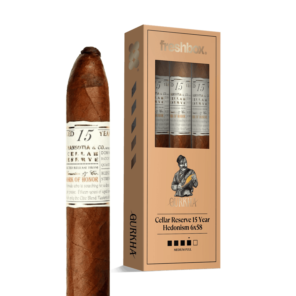 Gurkha Cellar Reserve 15 Year Hedonism 6x58 FreshBox | Cigar 3-Pack FreshBox Gurkha 