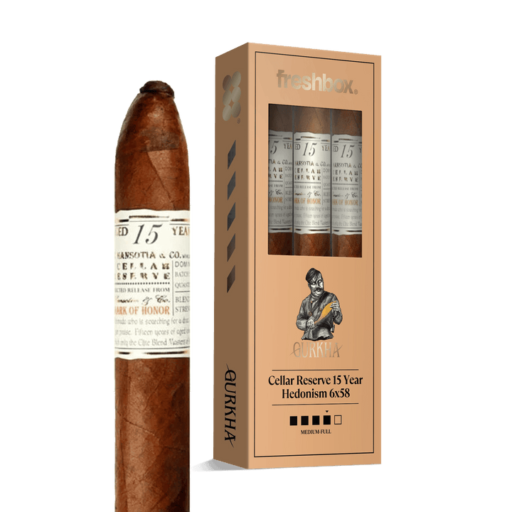 Gurkha Cellar Reserve 15 Year Hedonism 6x58 FreshBox | Cigar 3-Pack FreshBox Gurkha 