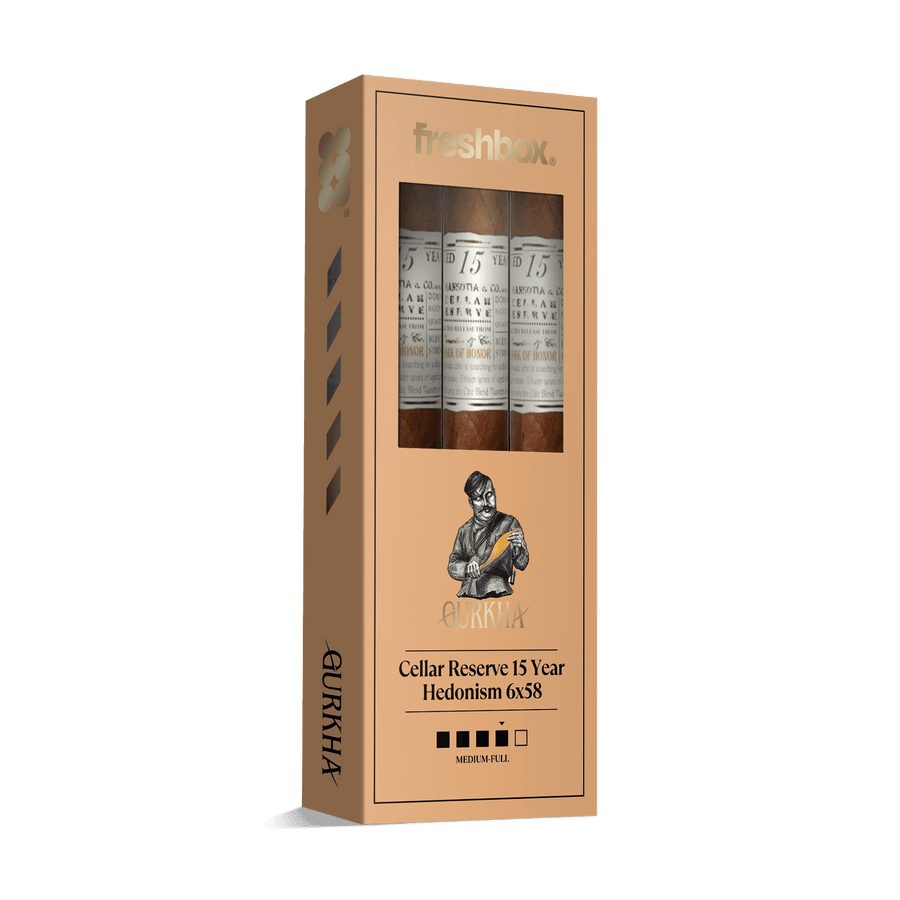 Gurkha Cellar Reserve 15 Year Hedonism 6x58 FreshBox | Cigar 3-Pack FreshBox Gurkha 