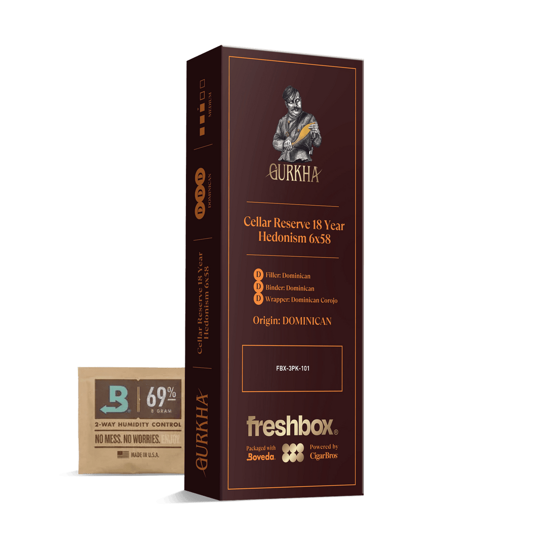 Gurkha Cellar Reserve 18 Year Hedonism 6x58 FreshBox | Cigar 3-Pack FreshBox Gurkha 