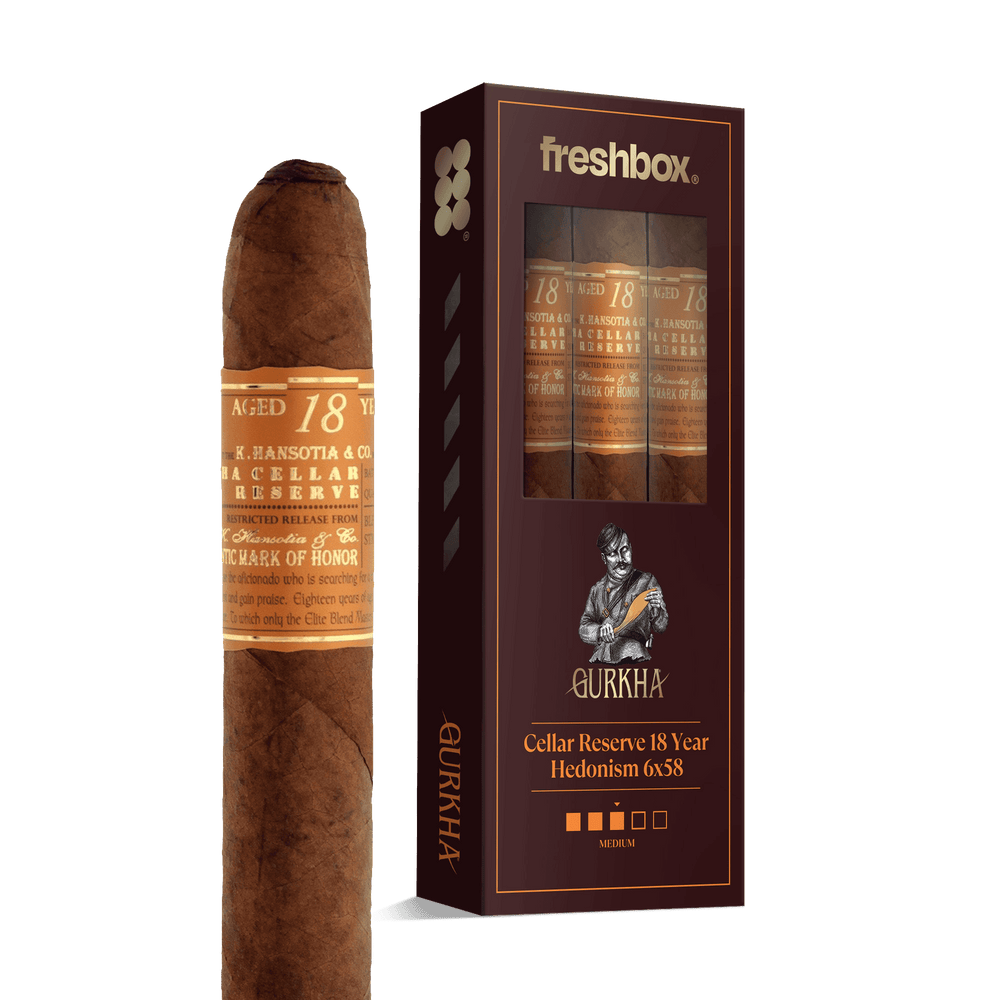 Gurkha Cellar Reserve 18 Year Hedonism 6x58 FreshBox | Cigar 3-Pack FreshBox Gurkha 