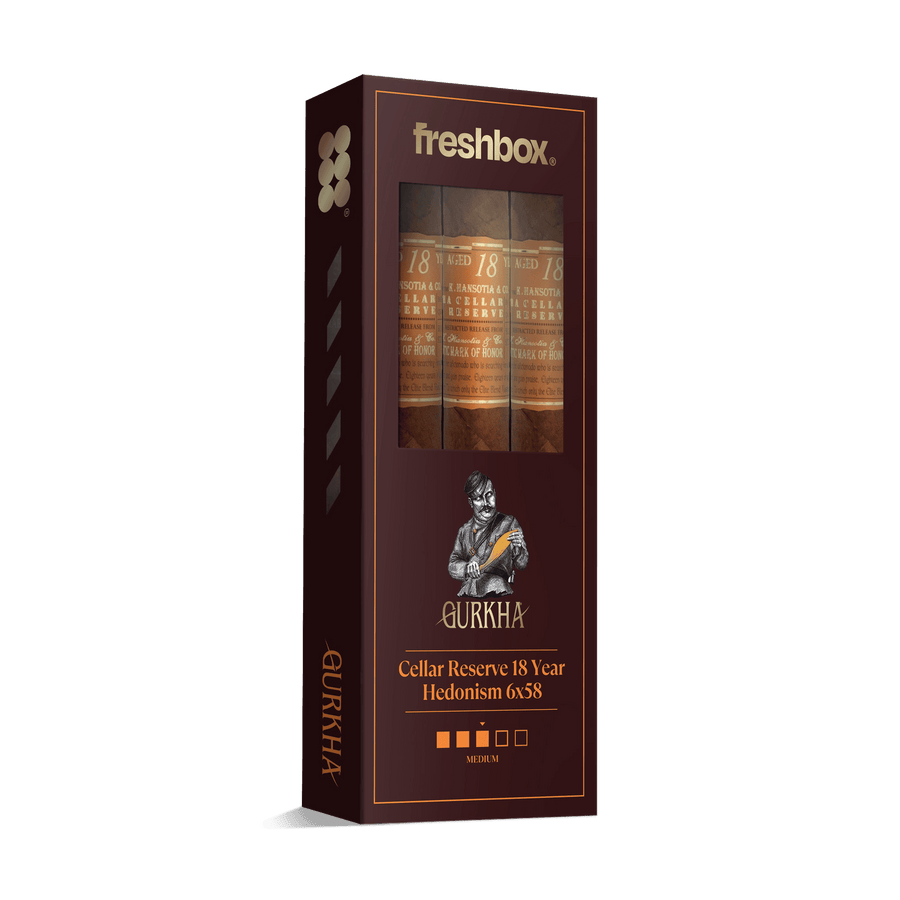 Gurkha Cellar Reserve 18 Year Hedonism 6x58 FreshBox | Cigar 3-Pack FreshBox Gurkha 