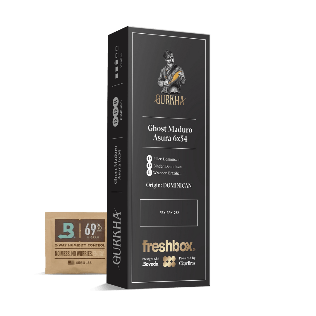 Gurkha Ghost Maduro Asura 6x54 FreshBox | Cigar 3-Pack FreshBox Gurkha 
