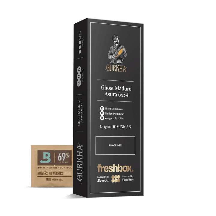 Gurkha Ghost Maduro Asura 6x54 FreshBox | Cigar 3-Pack FreshBox Gurkha 