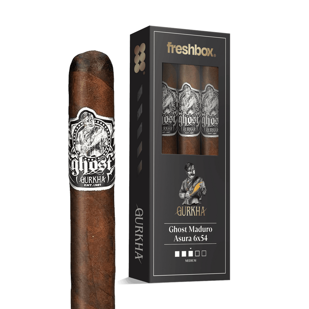 Gurkha Ghost Maduro Asura 6x54 FreshBox | Cigar 3-Pack FreshBox Gurkha 