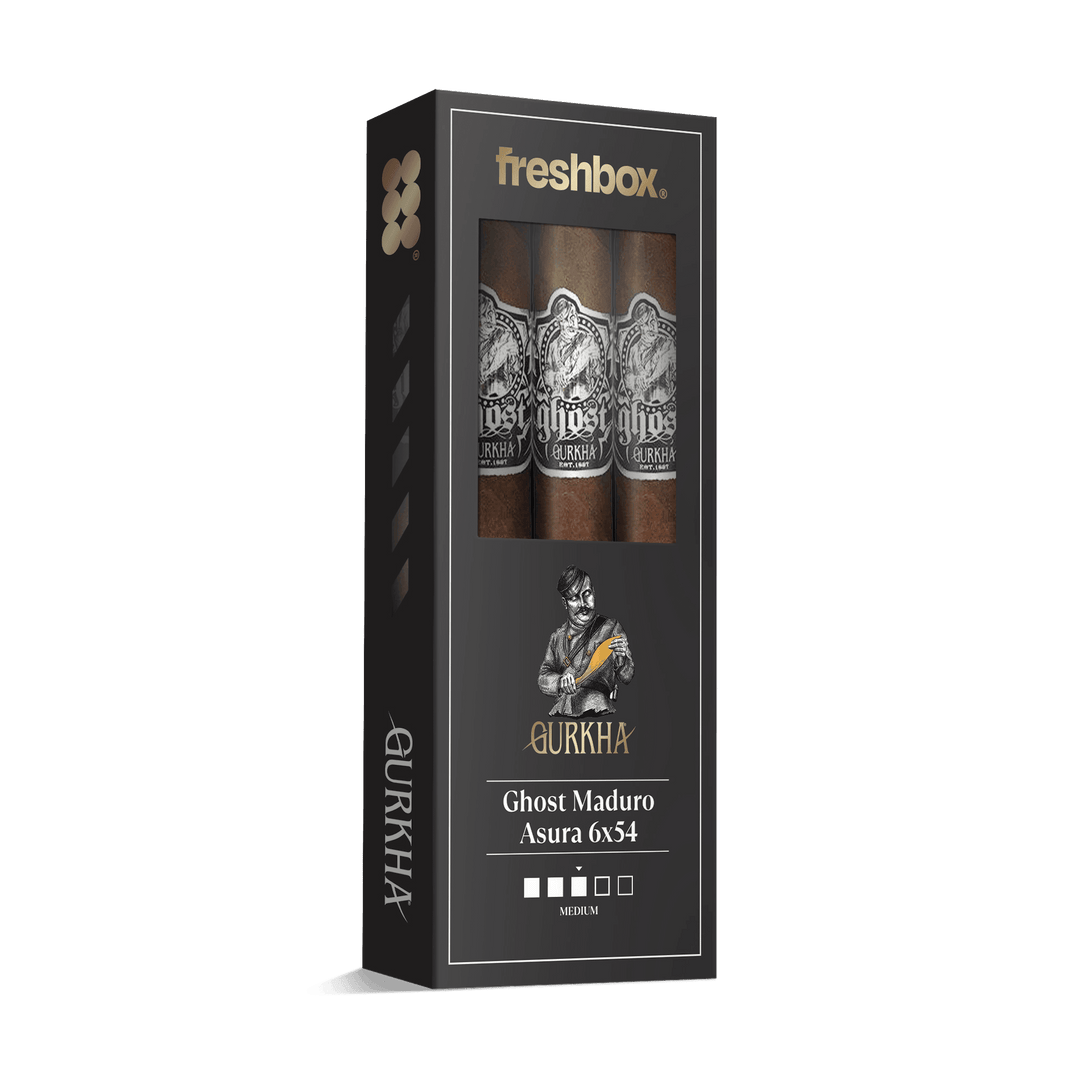 Gurkha Ghost Maduro Asura 6x54 FreshBox | Cigar 3-Pack FreshBox Gurkha 