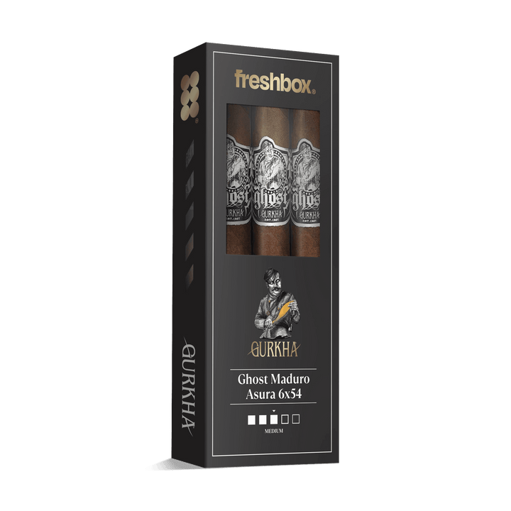 Gurkha Ghost Maduro Asura 6x54 FreshBox | Cigar 3-Pack FreshBox Gurkha 