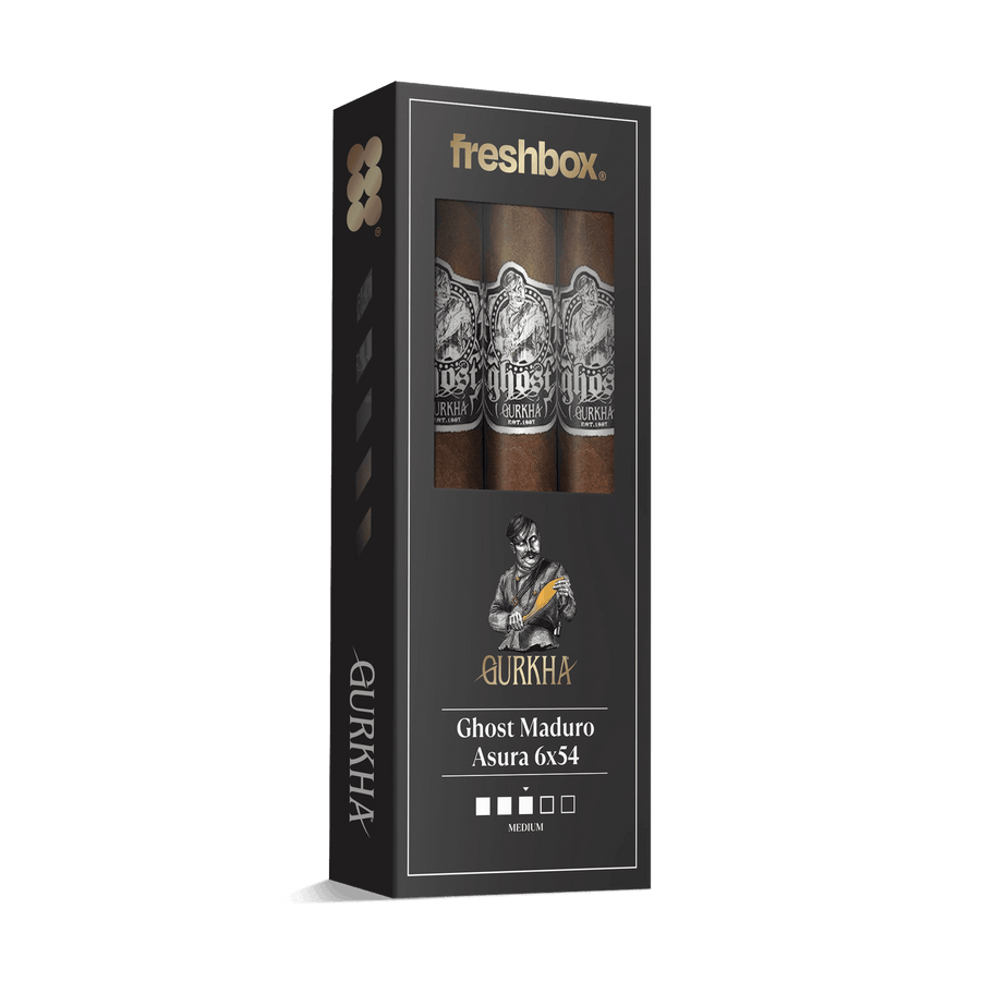 Gurkha Ghost Maduro Asura 6x54 FreshBox | Cigar 3-Pack FreshBox Gurkha 