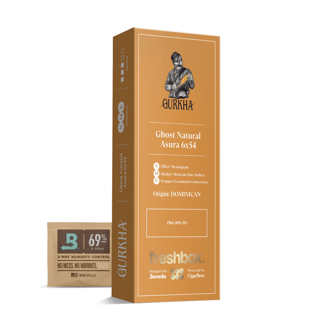 Gurkha Ghost Natural Asura 6x54 FreshBox | Cigar 3-Pack FreshBox Gurkha 