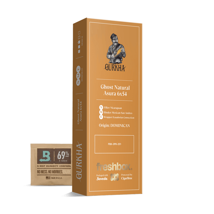 Gurkha Ghost Natural Asura 6x54 FreshBox | Cigar 3-Pack FreshBox Gurkha 