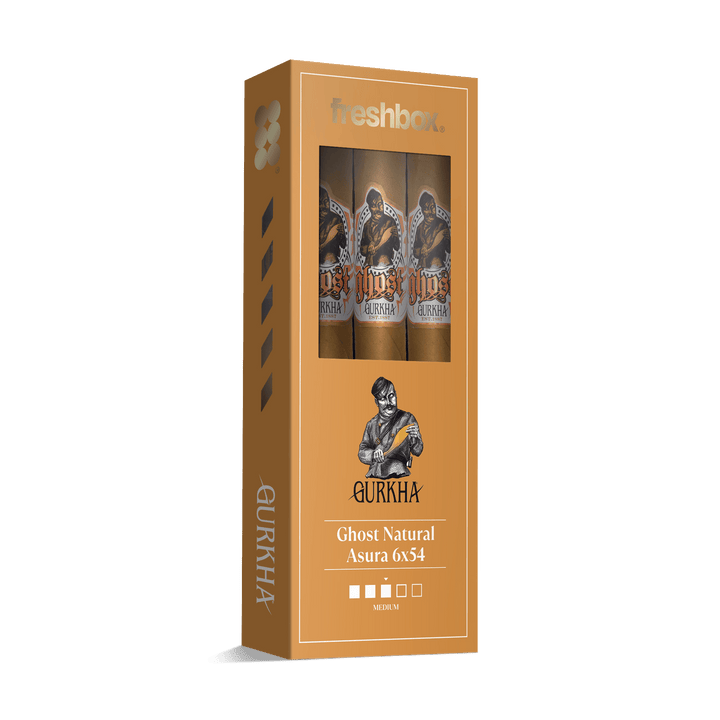 Gurkha Ghost Natural Asura 6x54 FreshBox | Cigar 3-Pack FreshBox Gurkha 