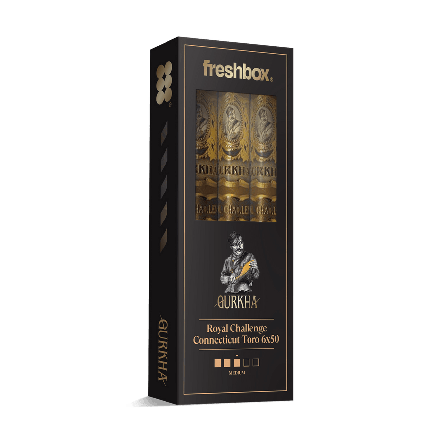 Gurkha Royal Challenge Connecticut Toro 6x50 FreshBox | Cigar 3-Pack FreshBox Gurkha 