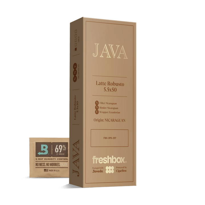 Java Latte Robusto 5.5x50 FreshBox | Cigar 3-Pack FreshBox Java 