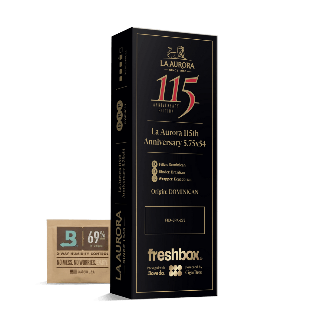 La Aurora 115th Anniversary 5.75x54 FreshBox | Cigar 3-Pack FreshBox La Aurora 