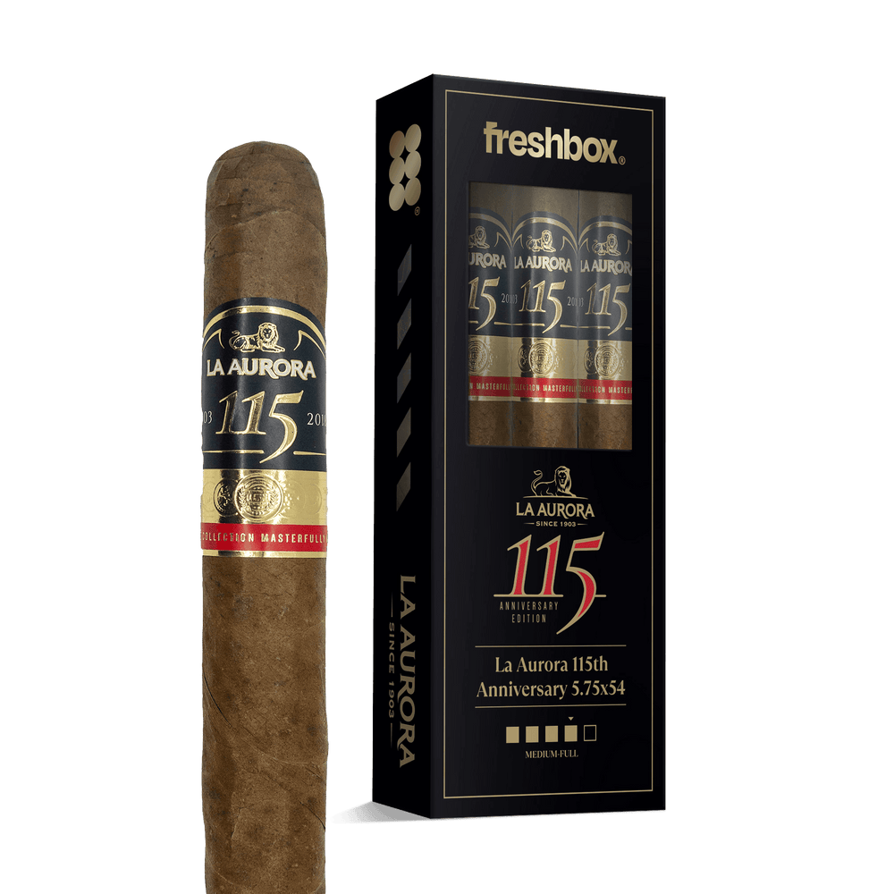 La Aurora 115th Anniversary 5.75x54 FreshBox | Cigar 3-Pack FreshBox La Aurora 
