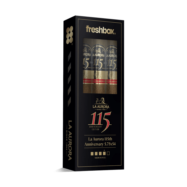 La Aurora 115th Anniversary 5.75x54 FreshBox | Cigar 3-Pack FreshBox La Aurora 