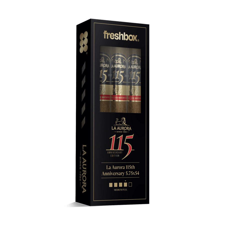 La Aurora 115th Anniversary 5.75x54 FreshBox | Cigar 3-Pack FreshBox La Aurora 