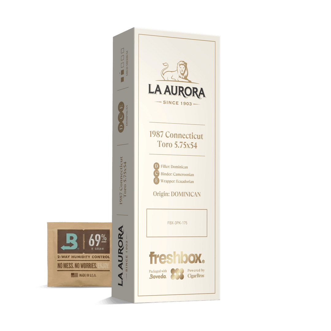 La Aurora 1987 Connecticut Toro 5.75x54 FreshBox | Cigar 3-Pack FreshBox La Aurora 
