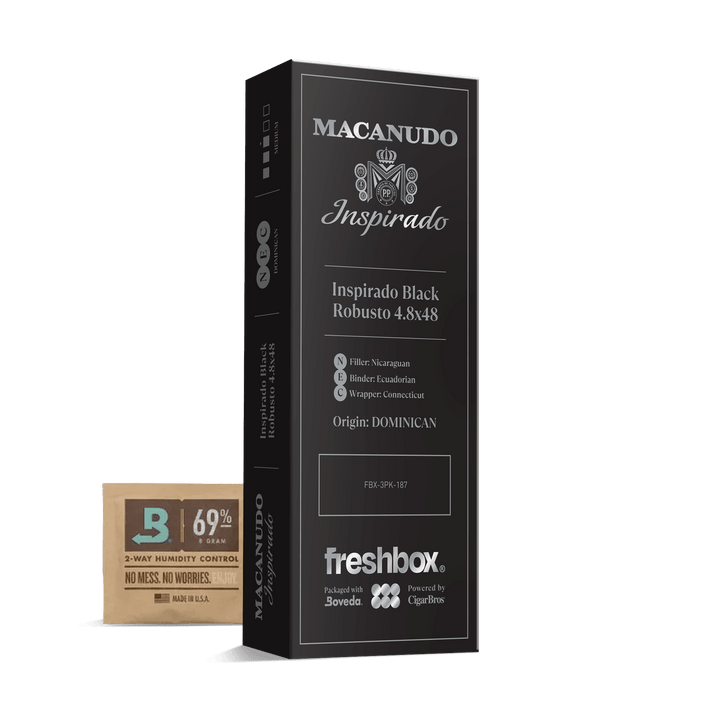 Macanudo Inspirado Black Robusto 4.8x48 FreshBox | Cigar 3-Pack FreshBox Macanudo 