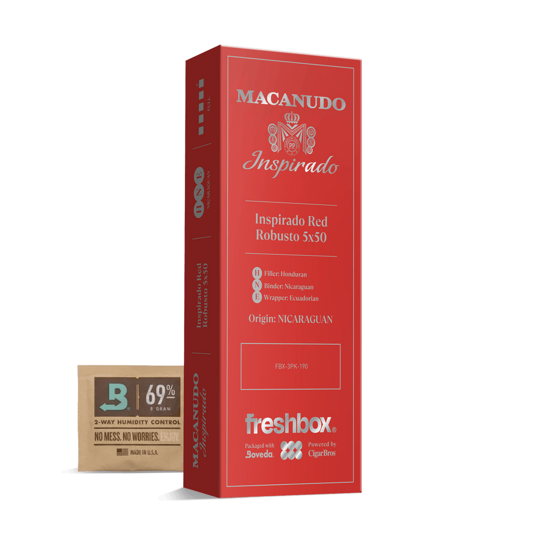 Macanudo Inspirado Red Robusto 5x50 FreshBox | Cigar 3-Pack FreshBox Macanudo 