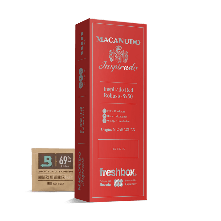 Macanudo Inspirado Red Robusto 5x50 FreshBox | Cigar 3-Pack FreshBox Macanudo 