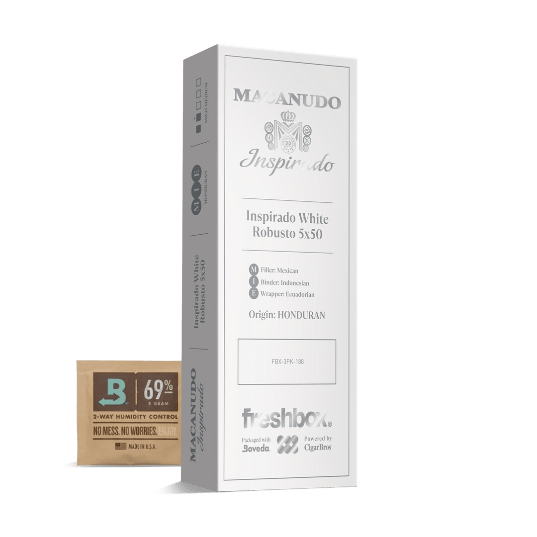 Macanudo Inspirado White Robusto 5x50 FreshBox | Cigar 3-Pack FreshBox Macanudo 