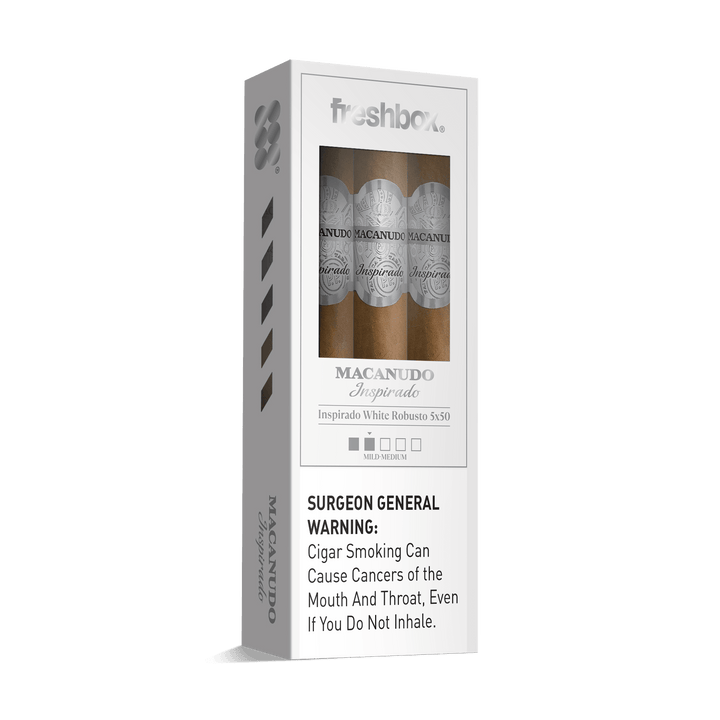 Macanudo Inspirado White Robusto 5x50 FreshBox | Cigar 3-Pack FreshBox Macanudo 