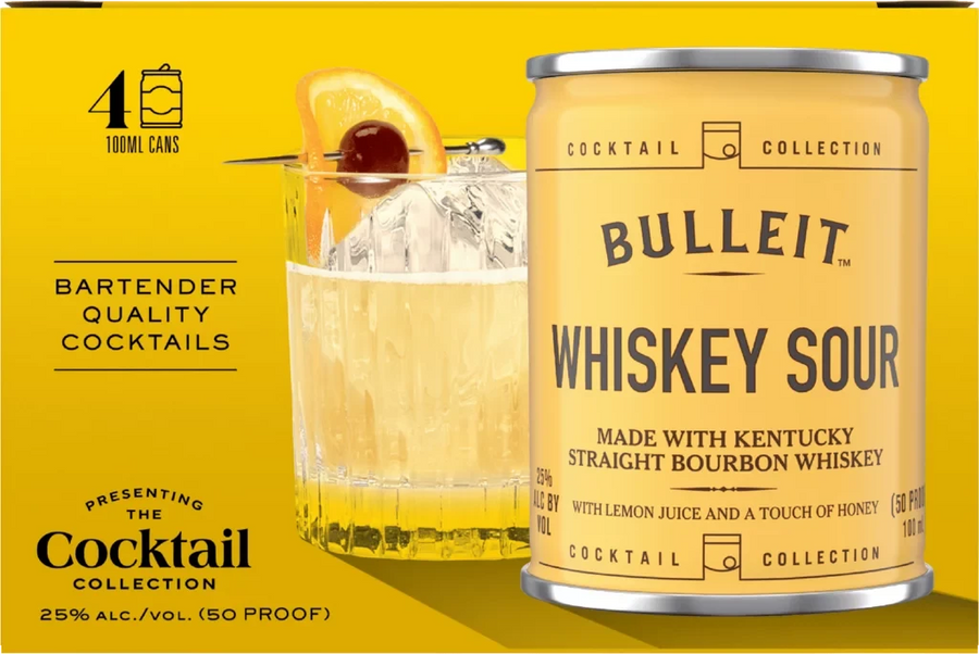 Bulleit Whiskey Sour Cocktail Cans 100mL 4PK Ready-To-Drink Cocktails Bulleit 