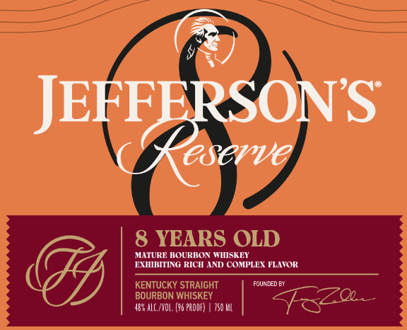 Jefferson's Reserve 8 Year Kentucky Straight Bourbon Whiskey Bourbon Jefferson's 