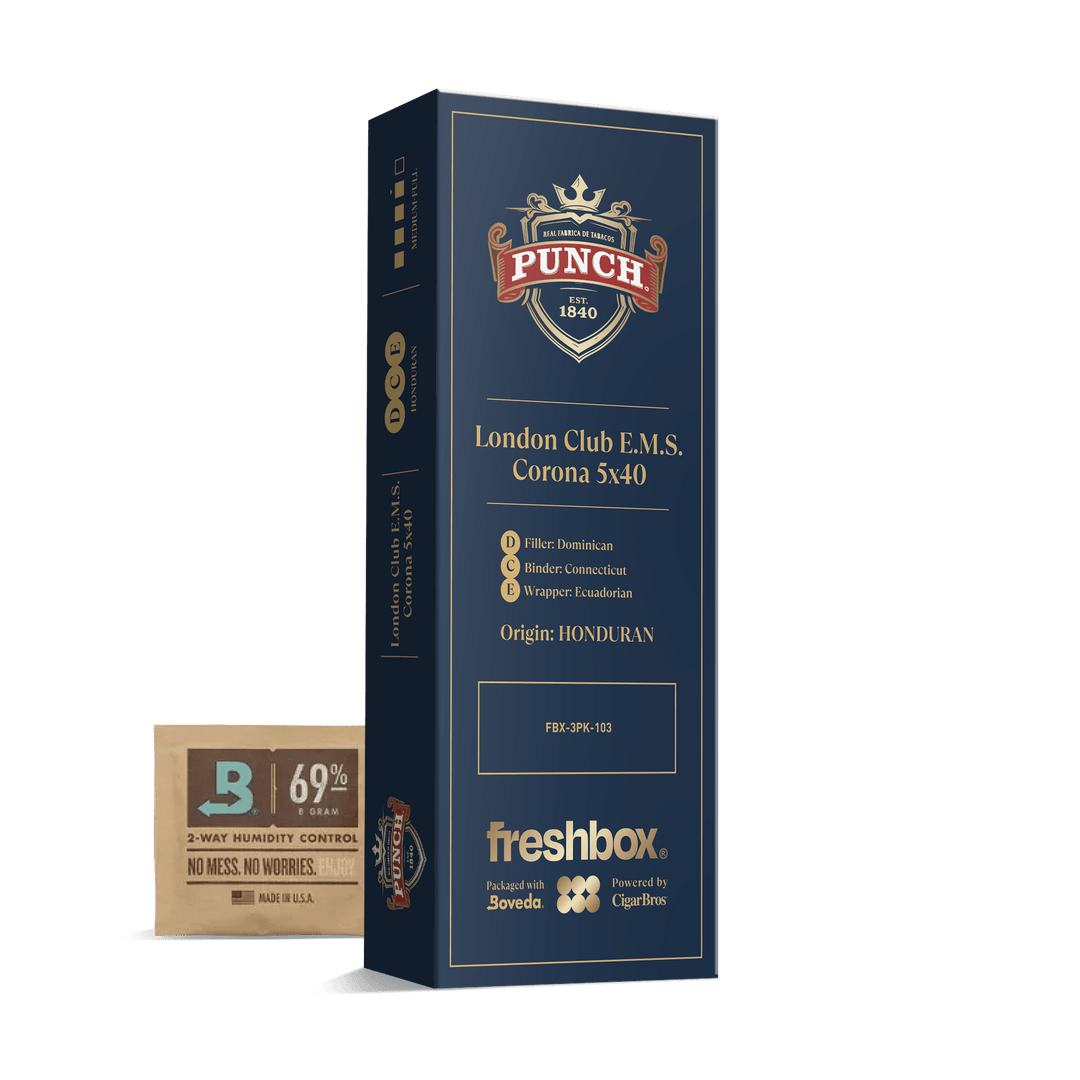 Punch London Club E.M.S. 5x40 FreshBox | Cigar 3-Pack FreshBox Punch 