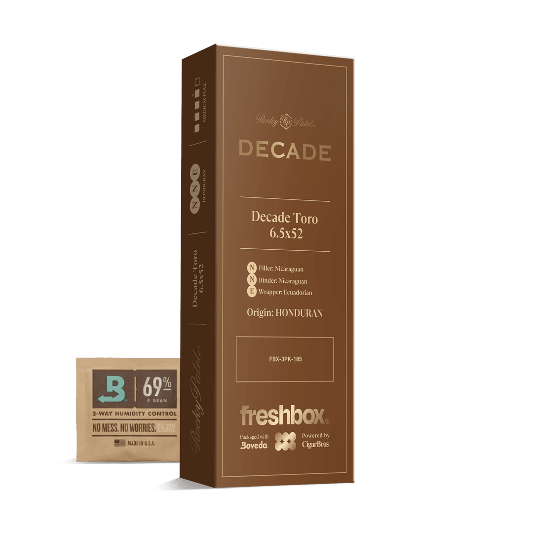 Rocky Patel Decade Toro 6.5x52 FreshBox | Cigar 3-Pack FreshBox Rocky Patel 