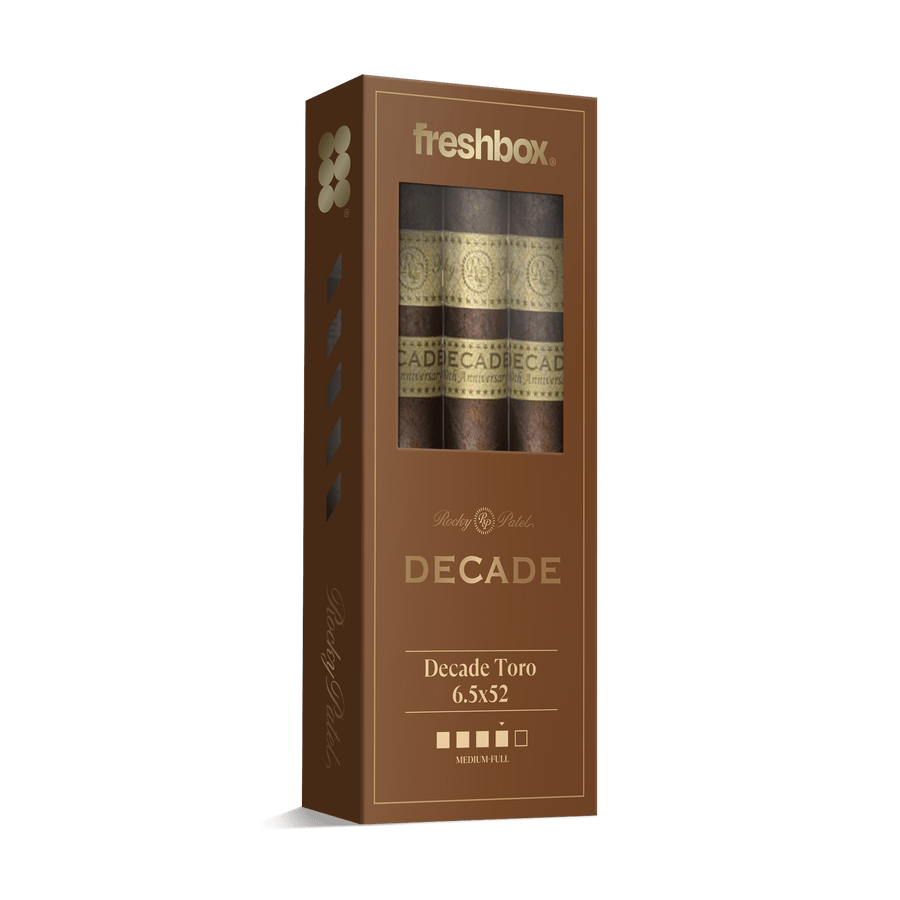 Rocky Patel Decade Toro 6.5x52 FreshBox | Cigar 3-Pack FreshBox Rocky Patel 