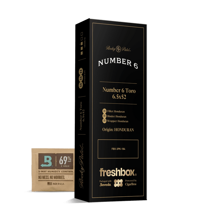 Rocky Patel Number 6 Toro 6.5x52 FreshBox | Cigar 3-Pack FreshBox Rocky Patel 