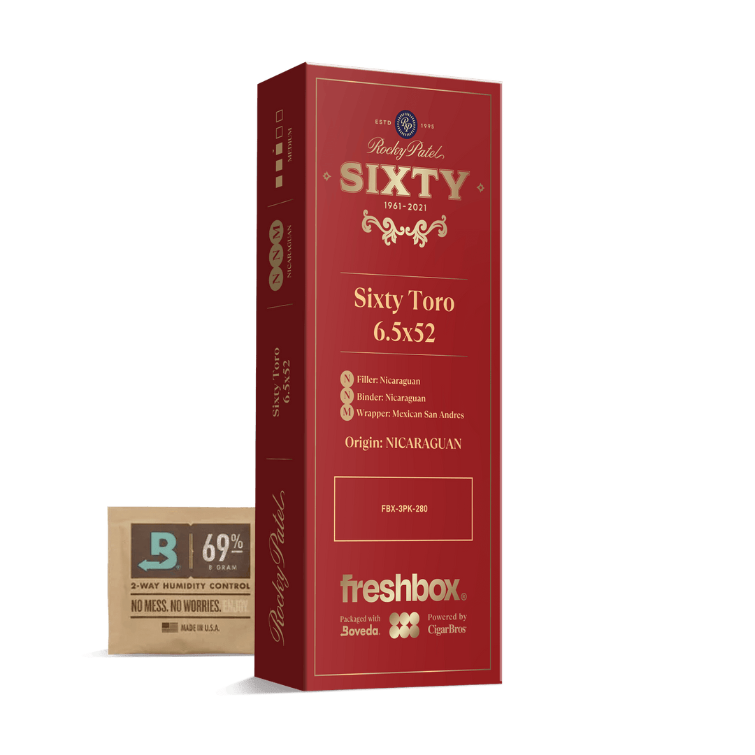 Rocky Patel Sixty Toro 6.5x52 FreshBox | Cigar 3-Pack FreshBox Rocky Patel 