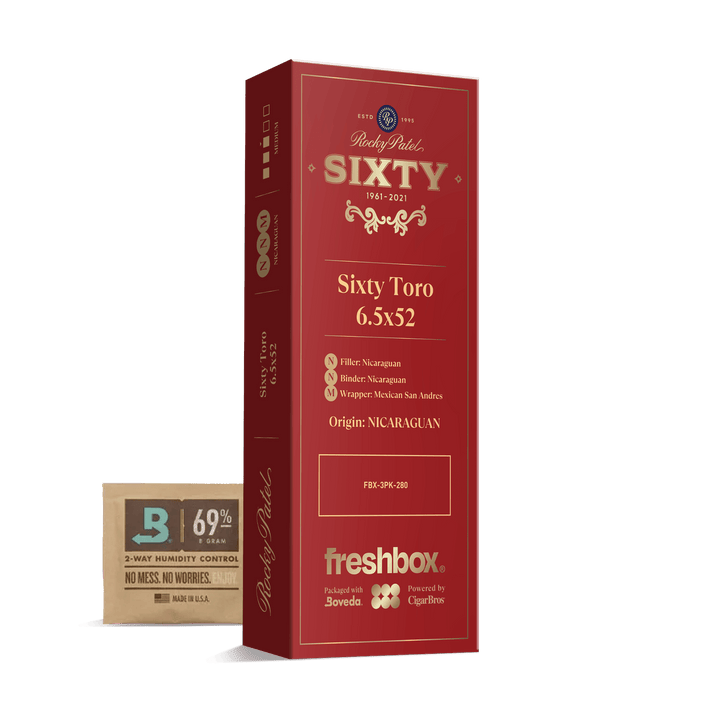 Rocky Patel Sixty Toro 6.5x52 FreshBox | Cigar 3-Pack FreshBox Rocky Patel 