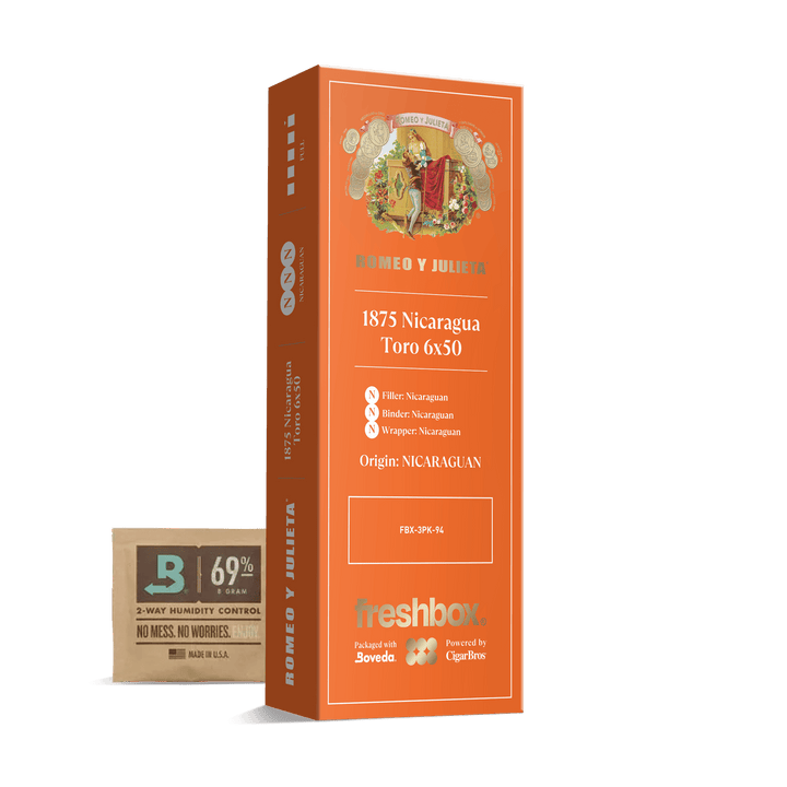 Romeo Y Julieta 1875 Nicauraga Toro 6x50 FreshBox | Cigar 3-Pack FreshBox Romeo Y Julieta 