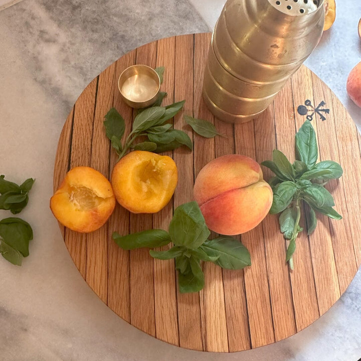 Bourbon Barrel Stave Cutting Board: Round Home & Bar Pappy & Company 